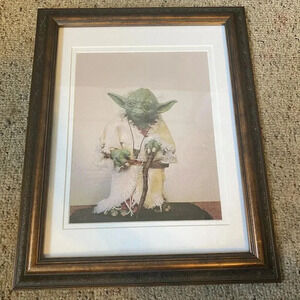 Framed 12”x15” Star Wars Collection Yoda Artwork Print Wall Hanging Decor